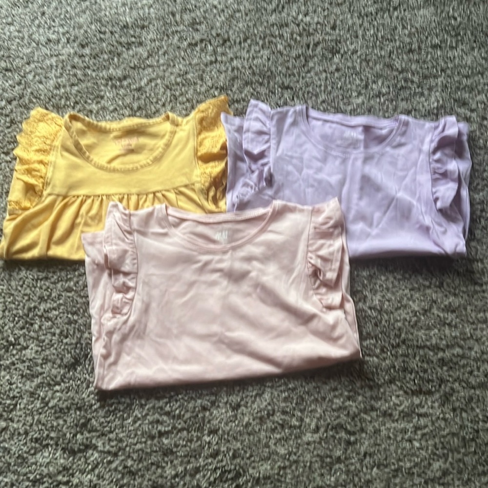 Cat & jack and h&m flutter sleeve girls tops size 6x